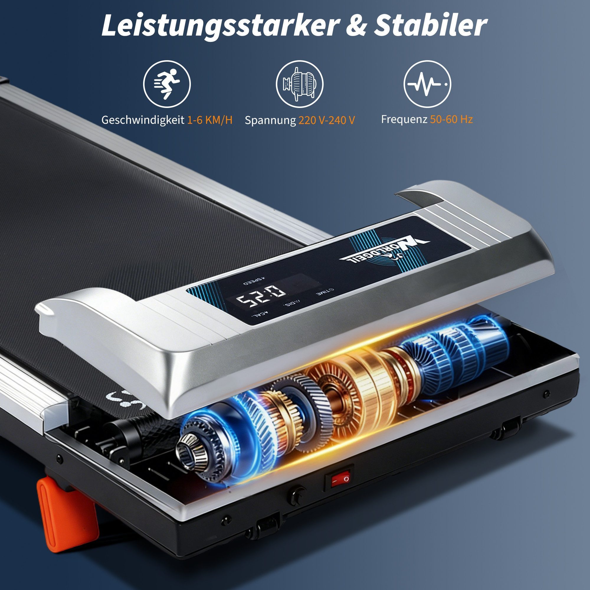 NETTLIFE Laufband klappbar Zuhause Leise Treadmill LED Anzeige Fembedienung Walking Pad (Ohne Armlehnen), LED-Anzeige