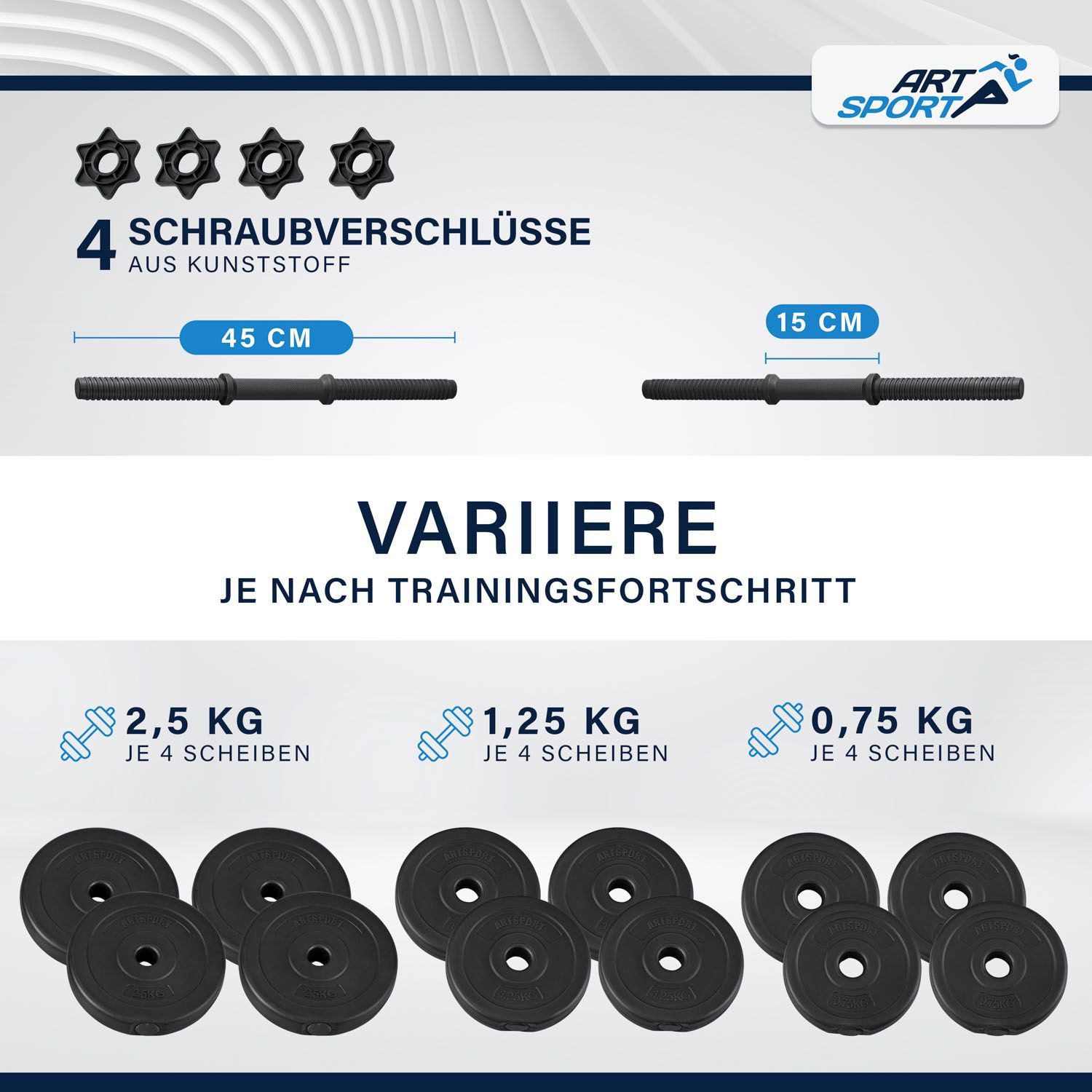 ARTSPORT Hantel-Set 2er Hantelset mit 2 Kurzhanteln und Sternverschlüssen