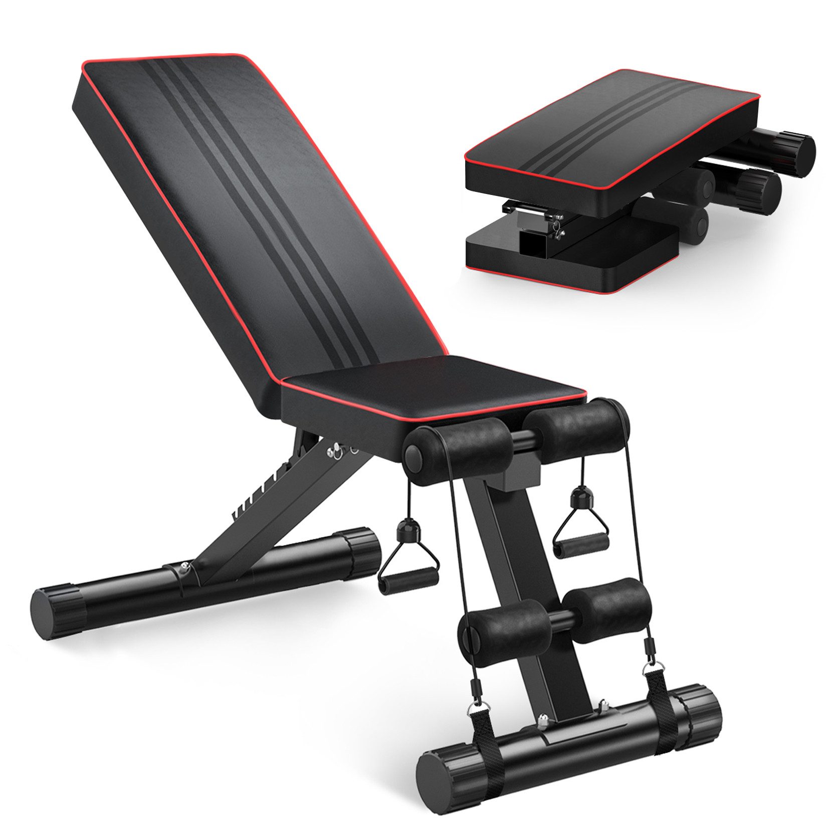 TOTEBOX Hantelbank 6-Fach Verstellbarer Multifunktion Training Klappbare Schrägbank