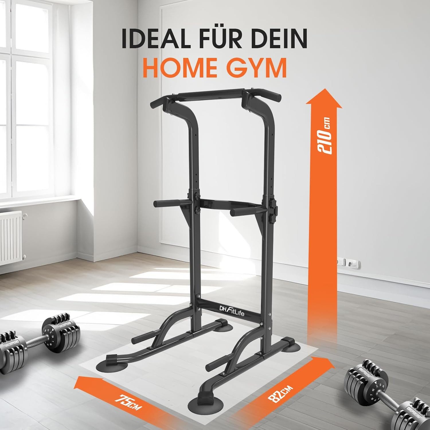 DH FITLIFE Kraftstation Power Tower Dip Station Power Rack for Home Gym. Krafttraining für Zuhause