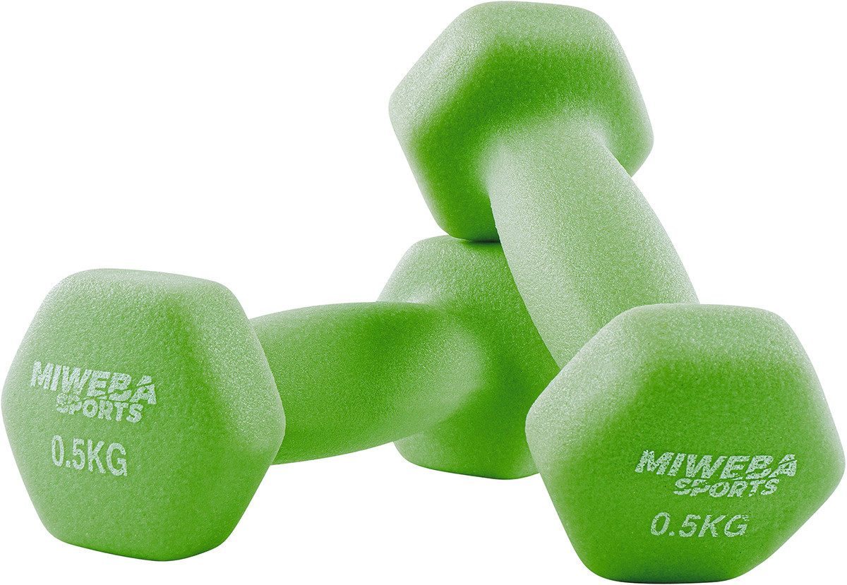 MIWEBA SPORTS Kurzhantel Gymnastikhanteln NKH100 - 9 Gewichtsklassen (Set, Hanteln, Kurzhanteln, Gymnastikhanteln, Hantelset), Aerobic Hantel Set Kurzhantel Fitnesshanteln Gewichte