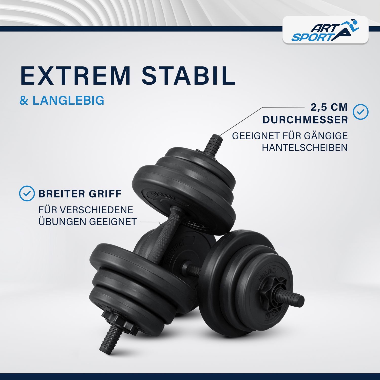 ARTSPORT Hantel-Set 2er Hantelset mit 2 Kurzhanteln und Sternverschlüssen