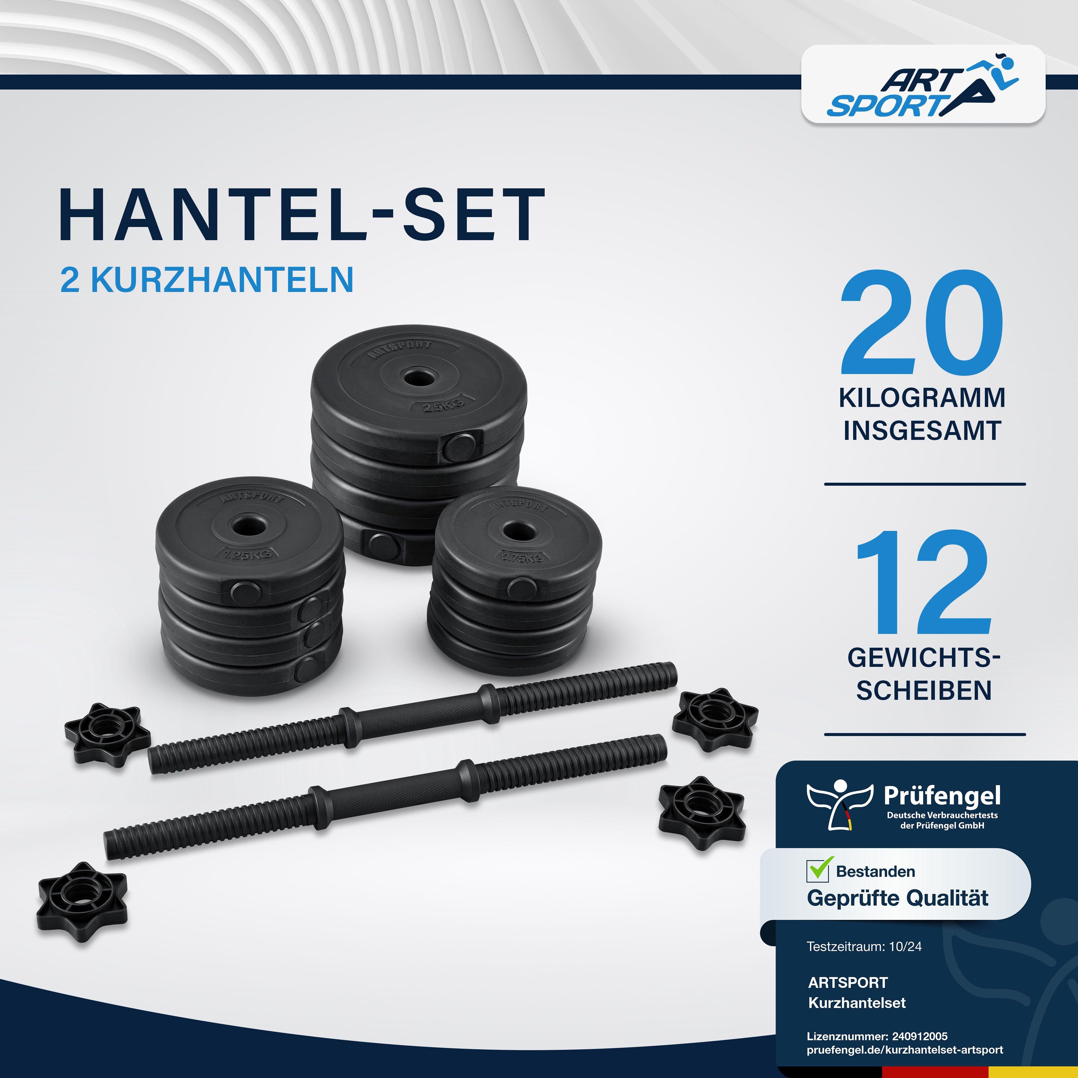 ARTSPORT Hantel-Set 2er Hantelset mit 2 Kurzhanteln und Sternverschlüssen