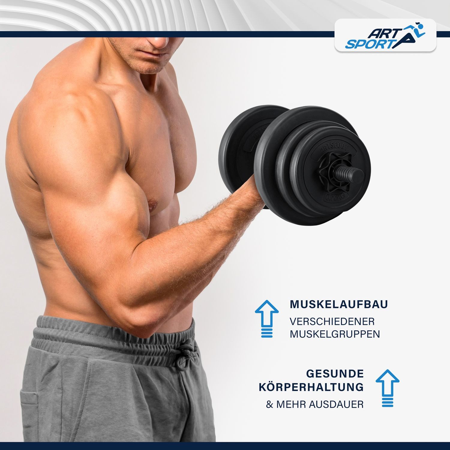 ARTSPORT Hantel-Set 2er Hantelset mit 2 Kurzhanteln und Sternverschlüssen