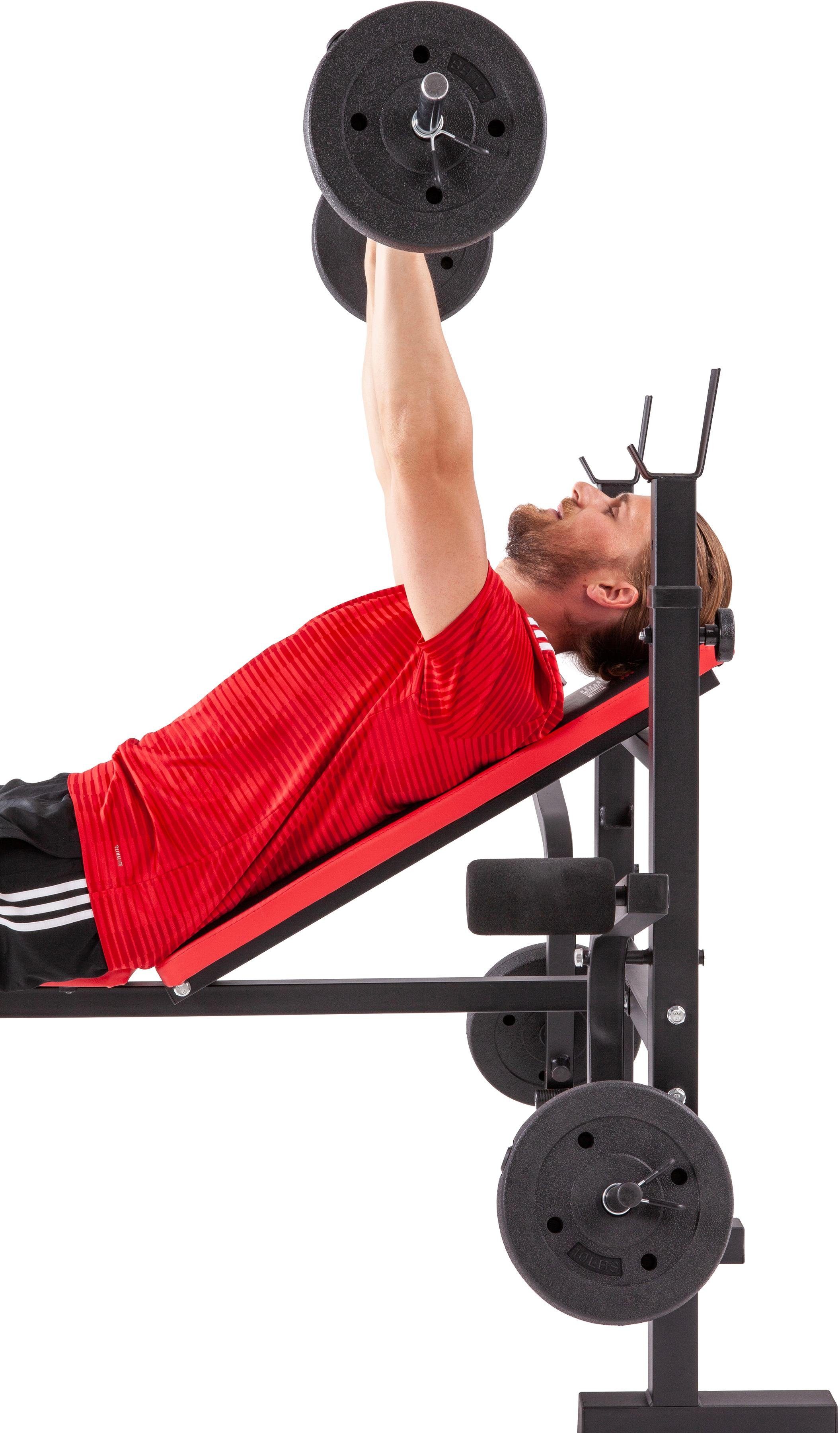 MOTIVE FITNESS BY U.N.O. Hantelbank Bronx (Set, mit Langhantelstange)