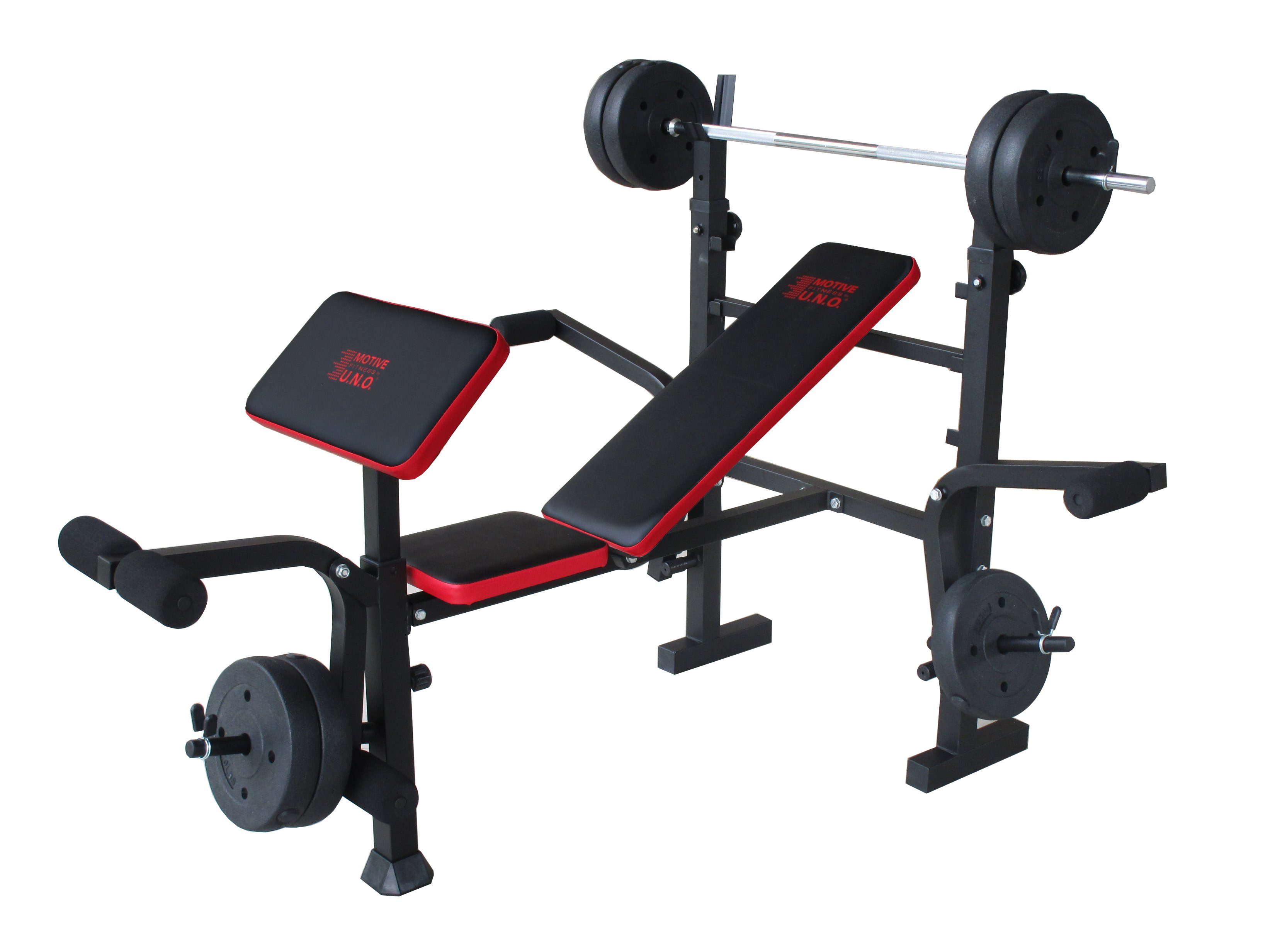 MOTIVE FITNESS BY U.N.O. Hantelbank Bronx (Set, mit Langhantelstange)