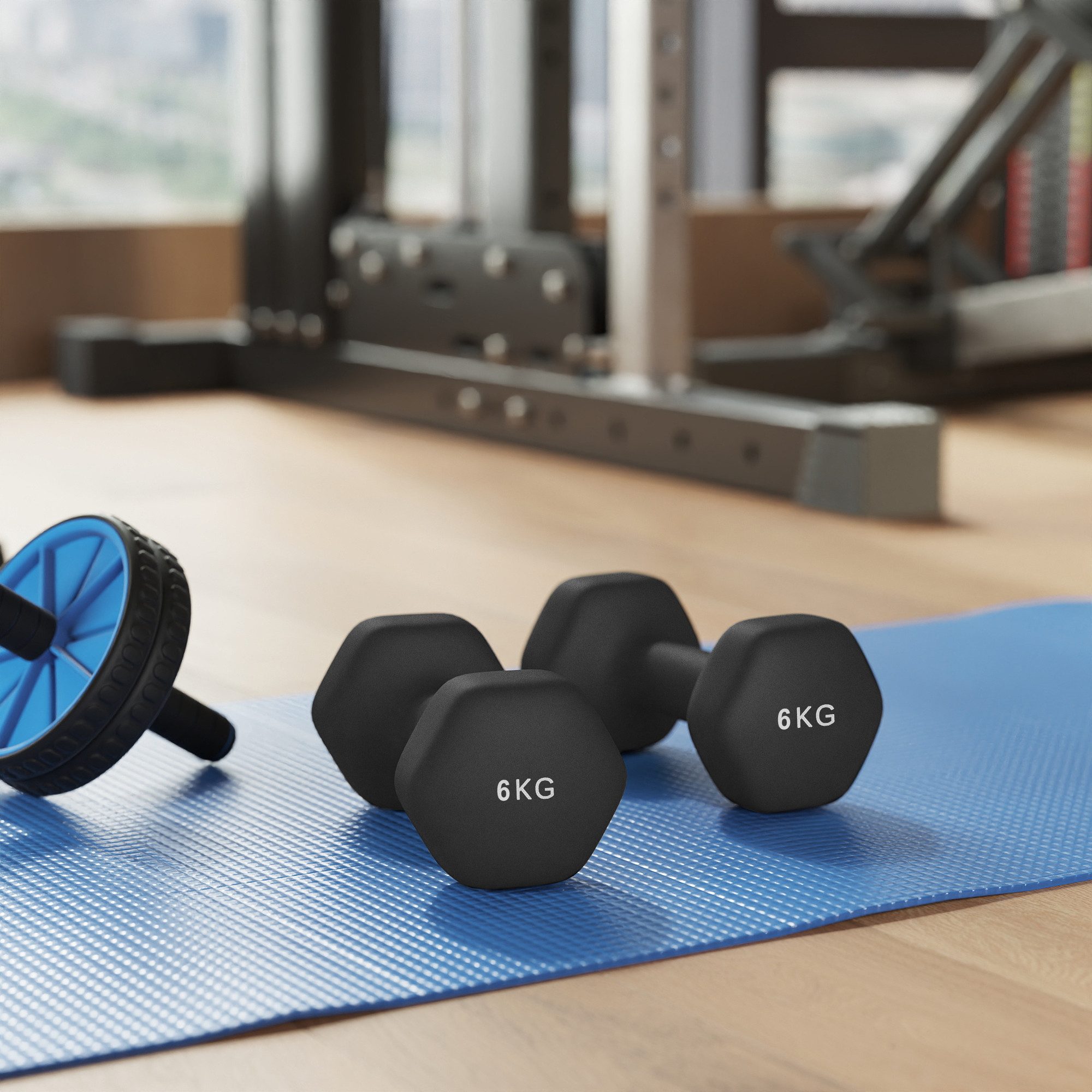 SONGMICS Hantel-Set 2er Set Kurzhanteln, Hexagon, Neopren-Beschichtung Krafttraining, Workout, Fitnesstraining, für Zuhause