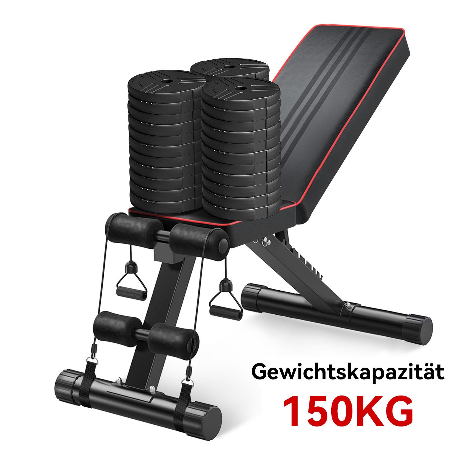 TOTEBOX Hantelbank 6-Fach Verstellbarer Multifunktion Training Klappbare Schrägbank