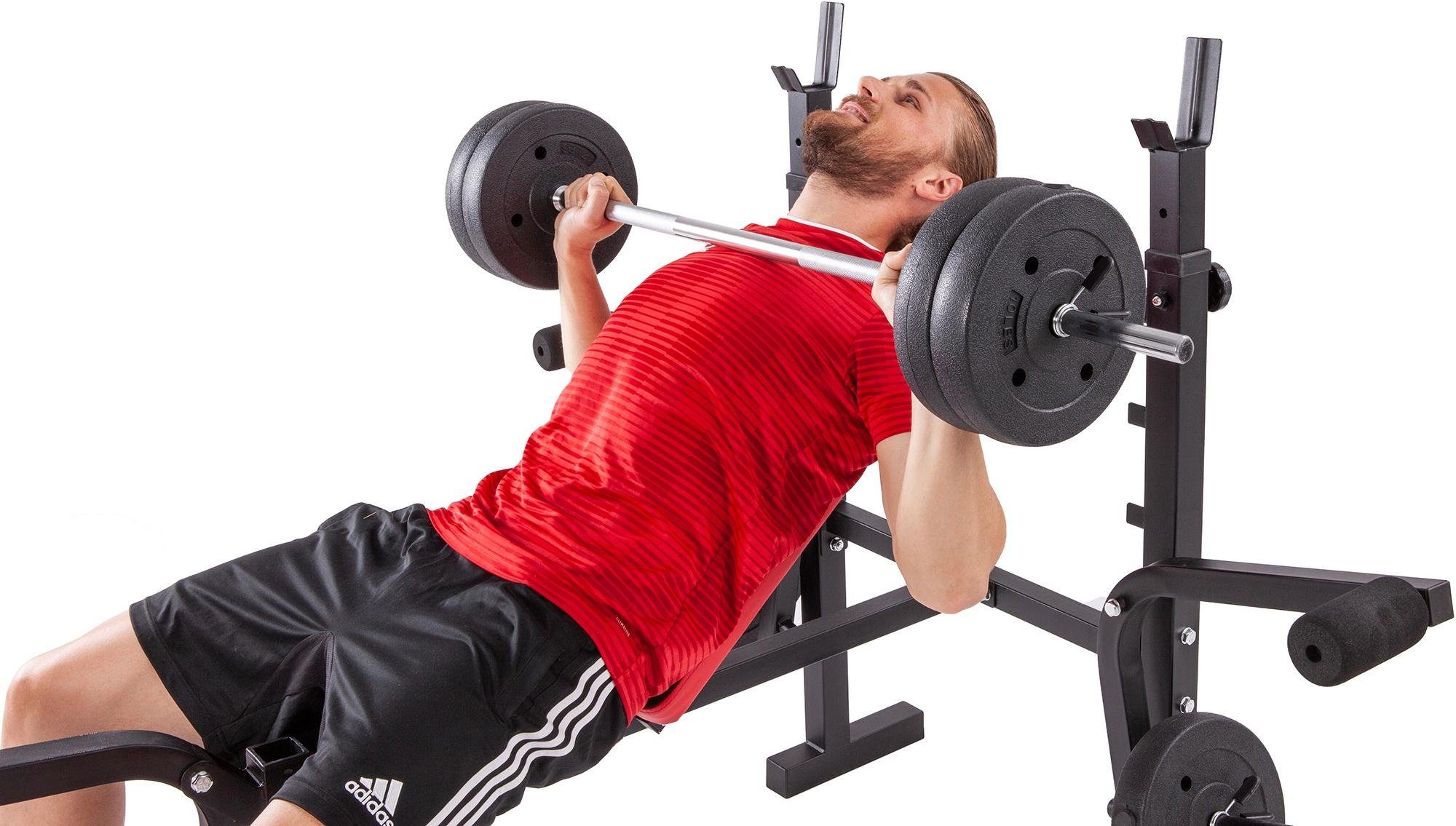 MOTIVE FITNESS BY U.N.O. Hantelbank Bronx (Set, mit Langhantelstange)