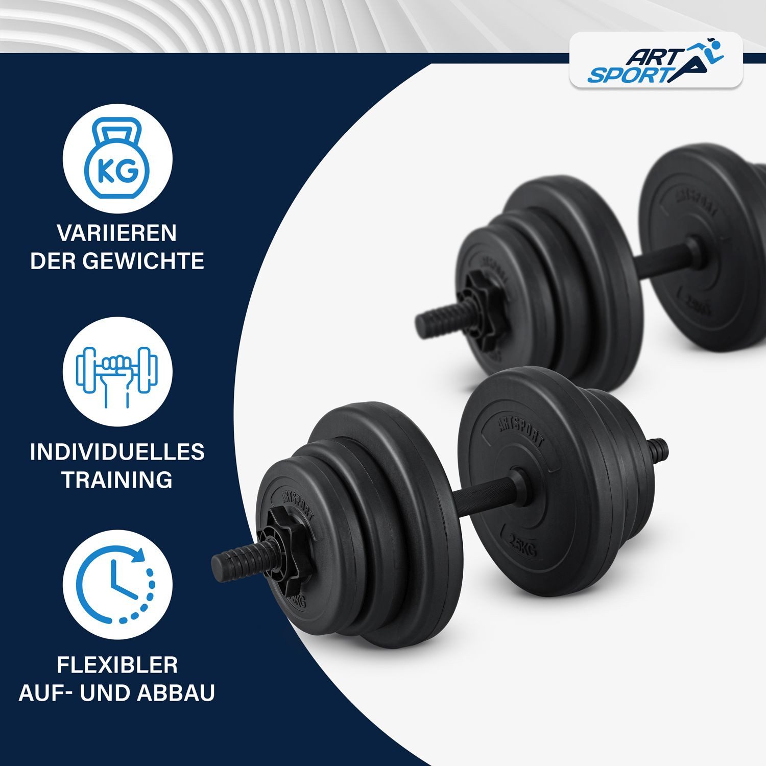 ARTSPORT Hantel-Set 2er Hantelset mit 2 Kurzhanteln und Sternverschlüssen