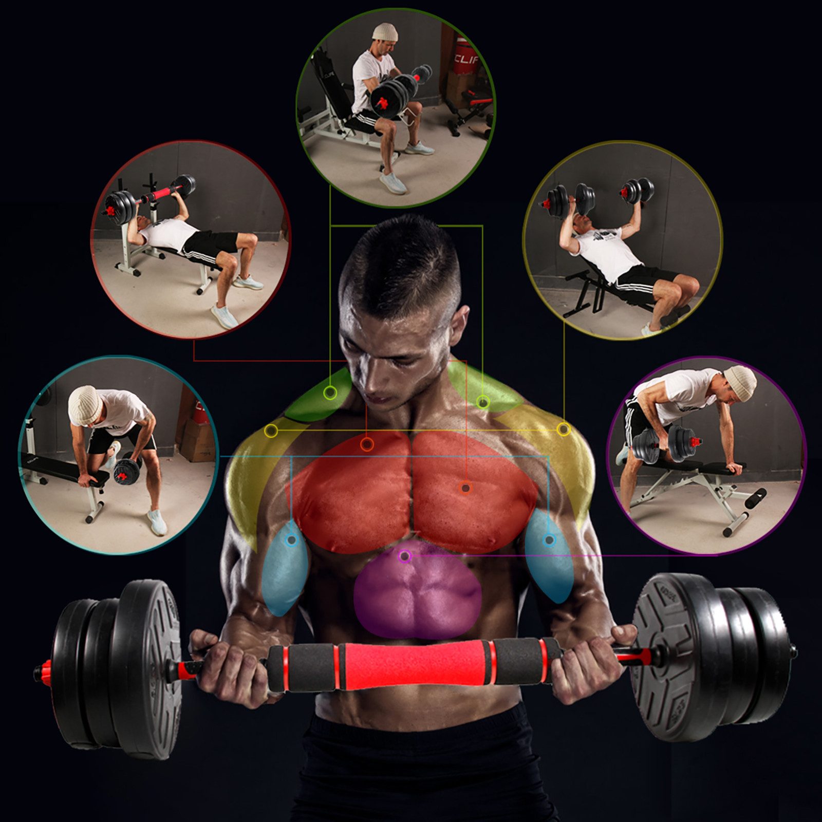 CCLIFE Hantel-Set Hantel Kurzhantel set Dumbbell verstellbar 20/25/30/40kg