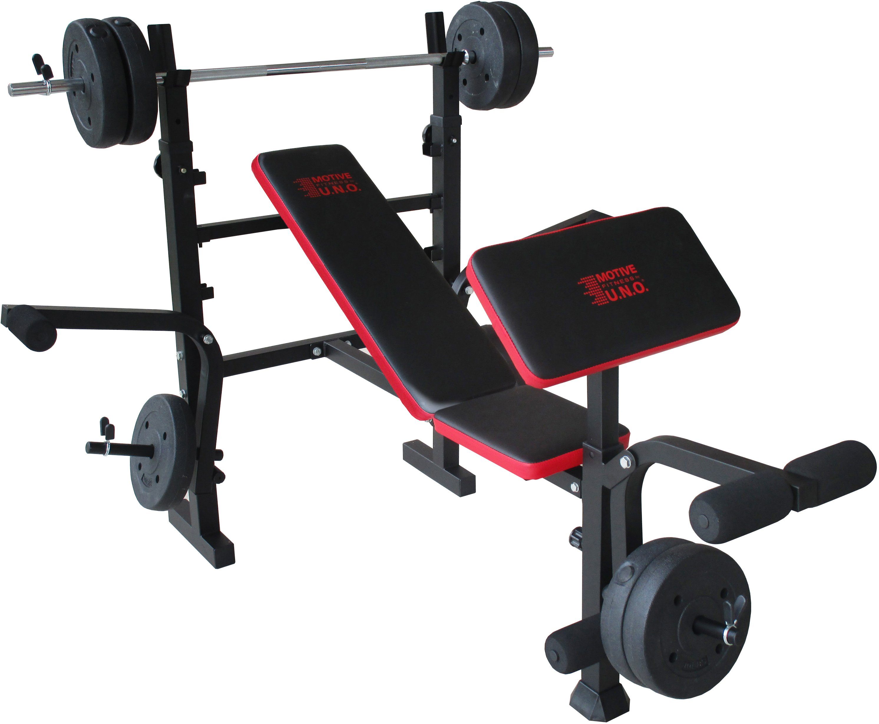 MOTIVE FITNESS BY U.N.O. Hantelbank Bronx (Set, mit Langhantelstange)