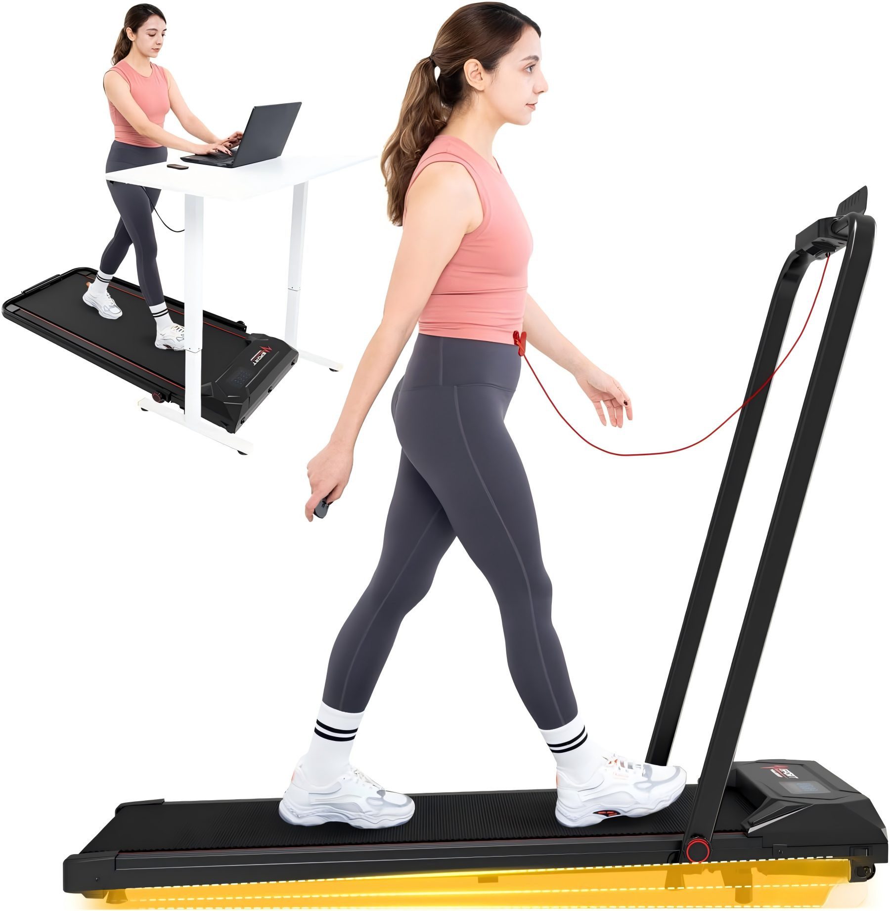 CITYSPORTS Laufband 1400W klappbares Laufband, 1–12 km/h, 2 HP, mit Fernbedienung Komplett montiert, 6 % Steigung, mit Werkzeugsatz